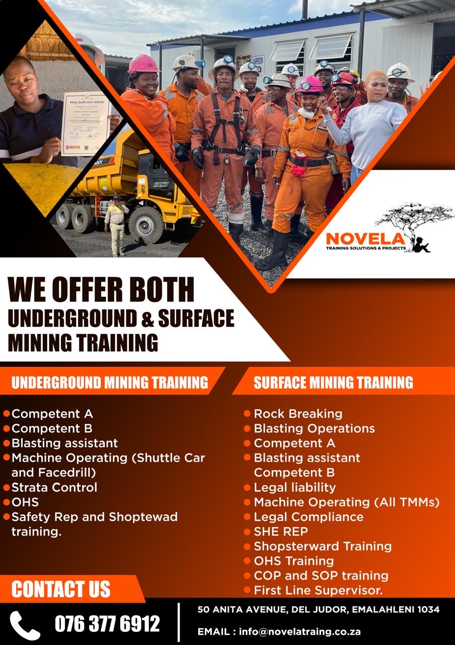 Novela trainees and mining workers in PPE